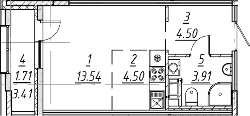 Квартира студия 28.16 м², 7/10 эт., ЖК «е.волюция»