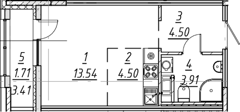 Квартира студия 28.16 м², 9/10 эт., ЖК «е.волюция»