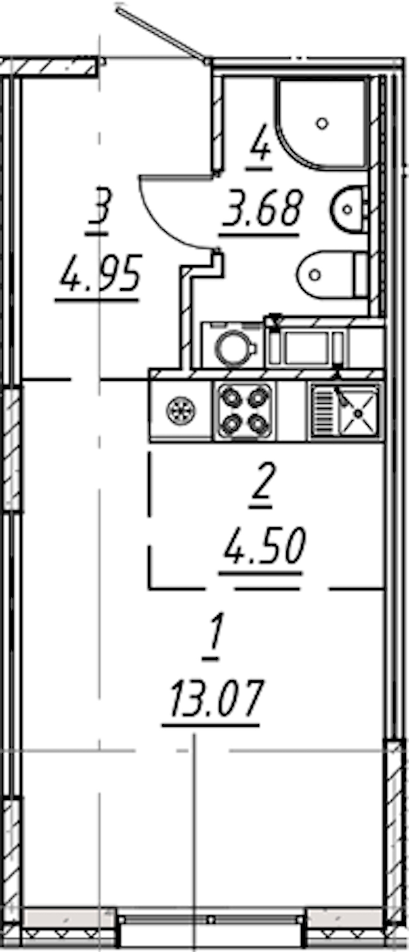 Квартира студия 26.2 м², 2/10 эт., ЖК «е.волюция»
