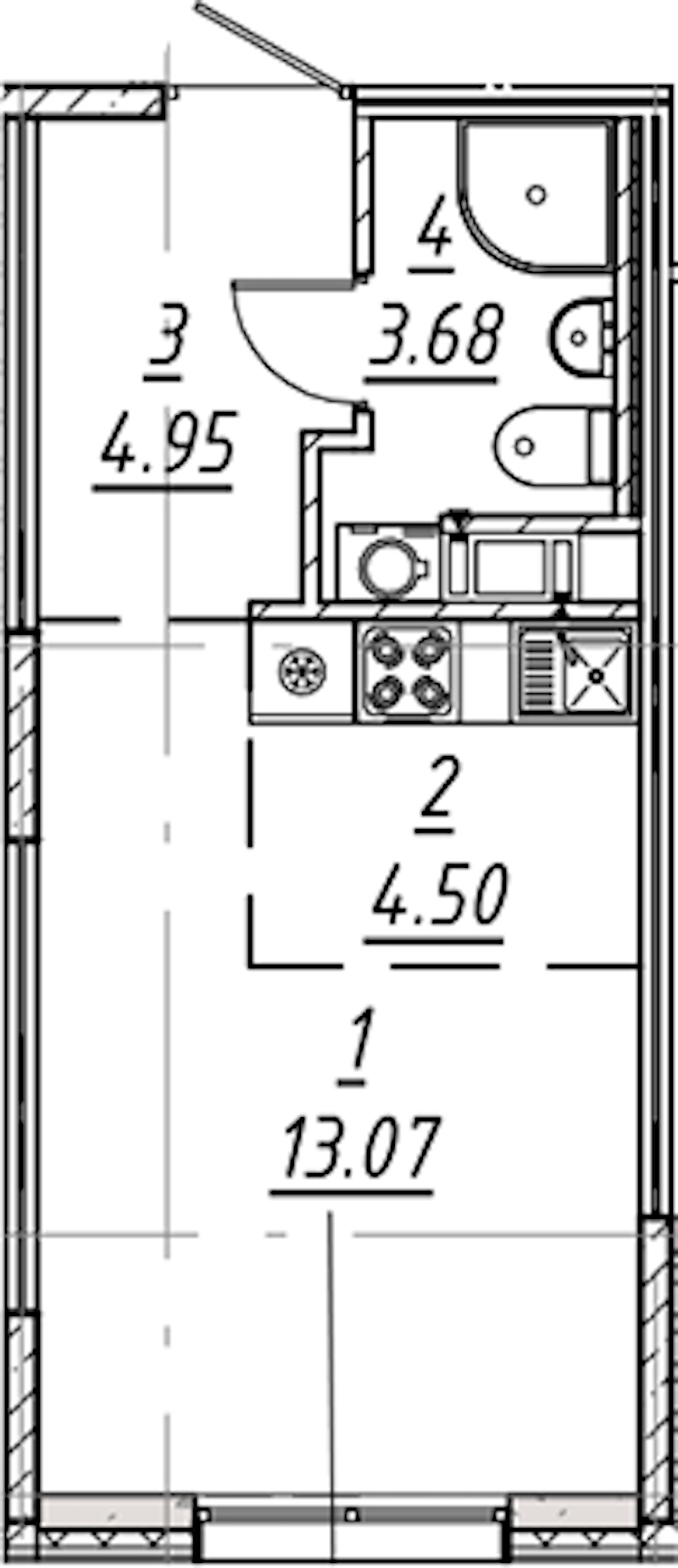 Квартира студия 26.2 м², 5/10 эт., ЖК «е.волюция»