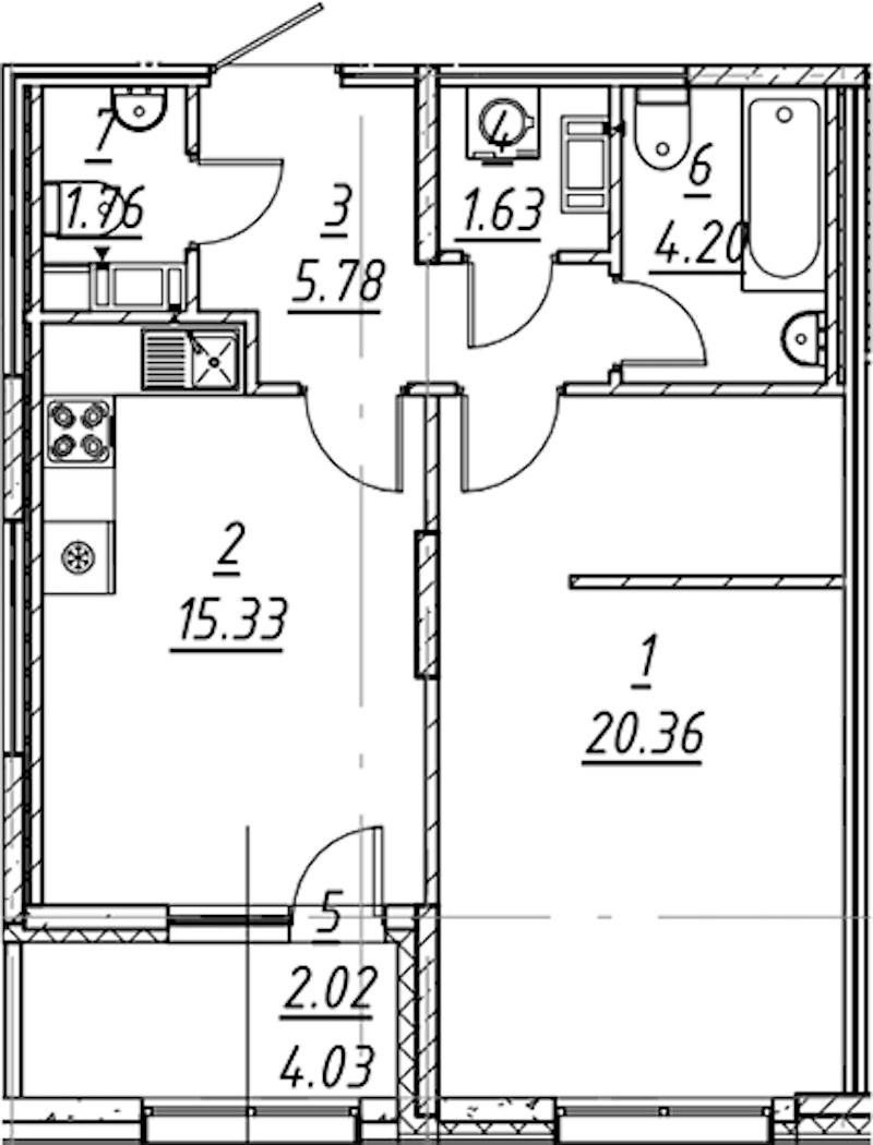 1-комнатная квартира 51.08 м², 8/11 эт., ЖК «е.волюция»