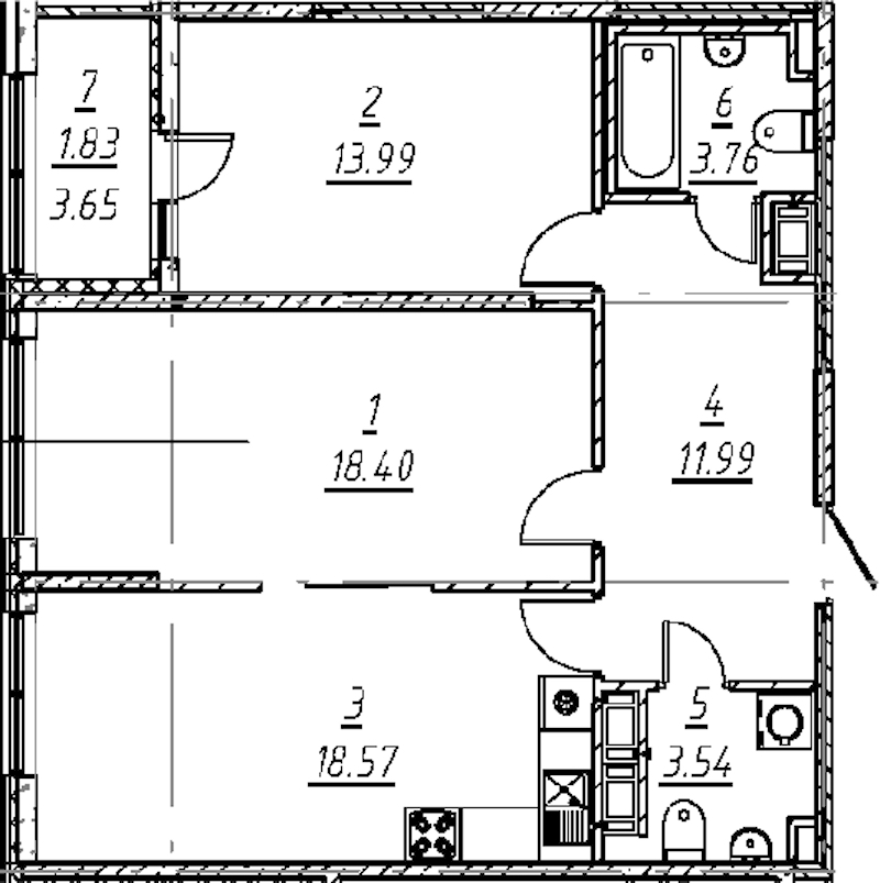 2-комнатная квартира 72.08 м², 10/11 эт., ЖК «е.волюция»