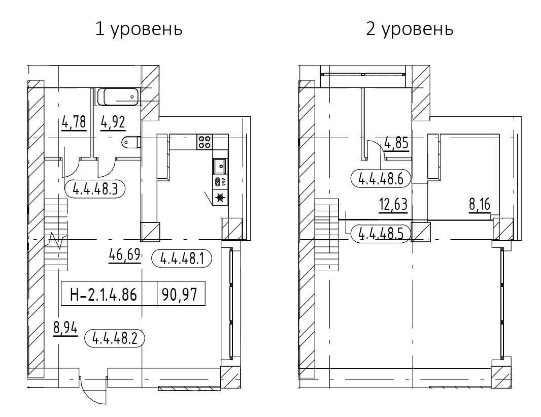 1-комнатная квартира 90.97 м², 4/3 эт., ЖК «AVANT»
