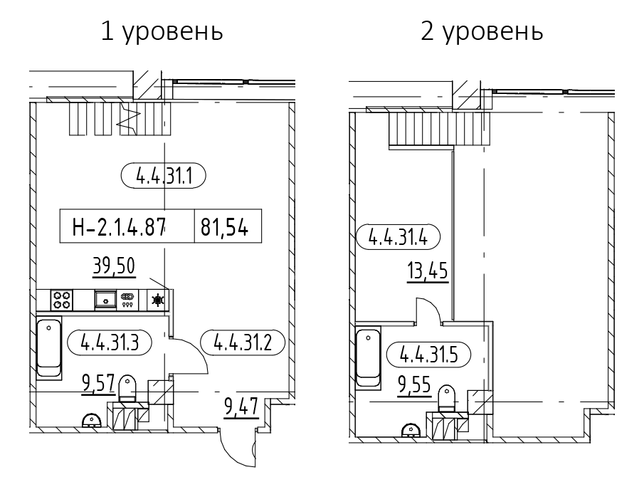 1-комнатная квартира 81.54 м², 4/3 эт., ЖК «AVANT»