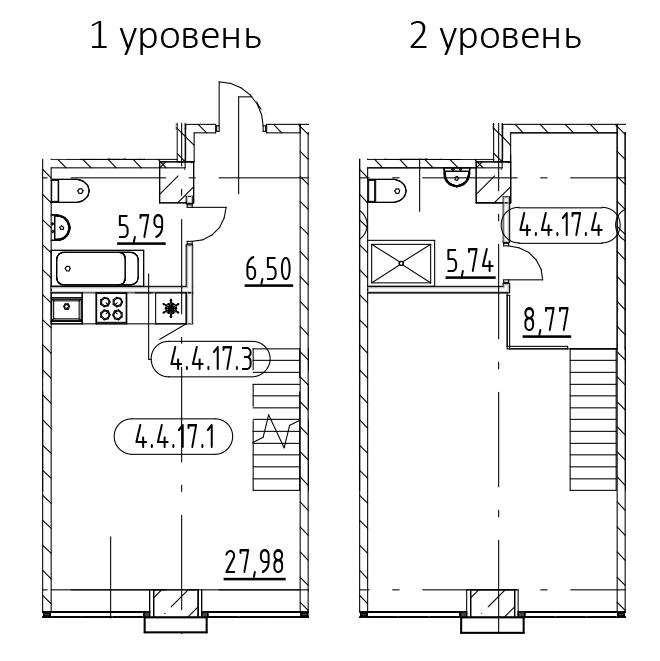 1-комнатная квартира 54.78 м², 4/3 эт., ЖК «AVANT»