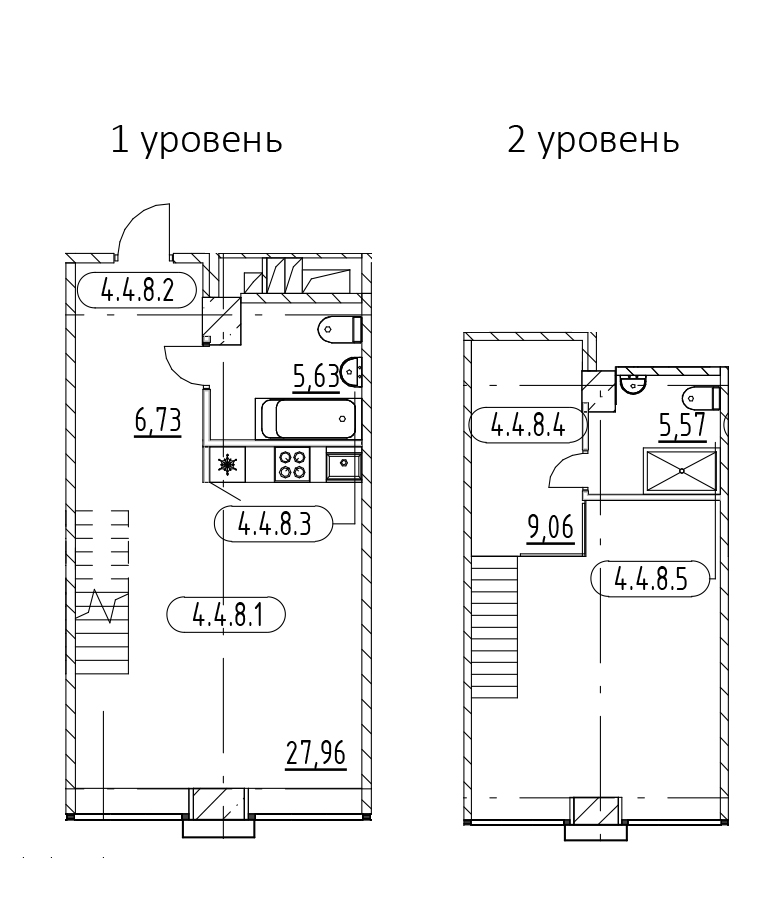 1-комнатная квартира 54.95 м², 4/3 эт., ЖК «AVANT»
