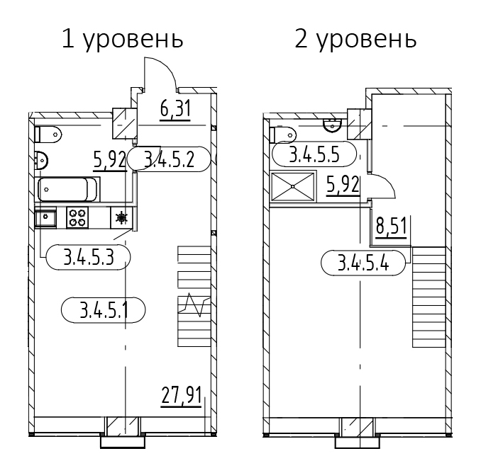 1-комнатная квартира 54.66 м², 3/3 эт., ЖК «AVANT»