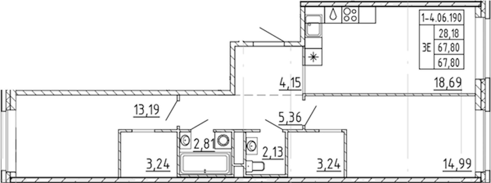 2-комнатная квартира 67.8 м², 6/9 эт., ЖК «AVANT»
