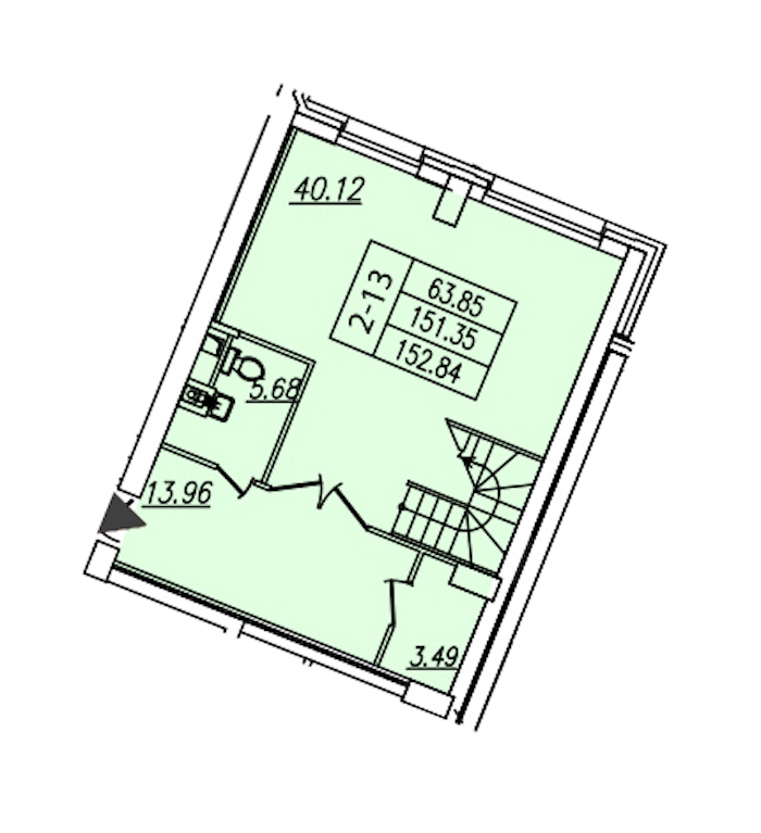 1-комнатная квартира 46 м², 2/25 эт., ЖК «Шекспир»