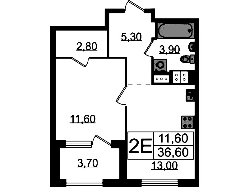 1-комнатная квартира 36.6 м², 18/23 эт., ЖК «Струны»
