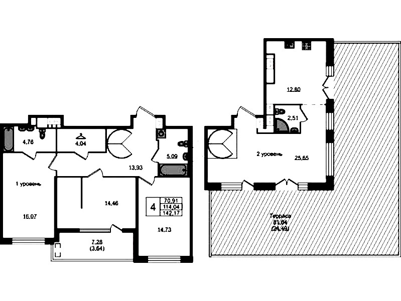 4-комнатная квартира 142.17 м², 9/10 эт., ЖК «N8»